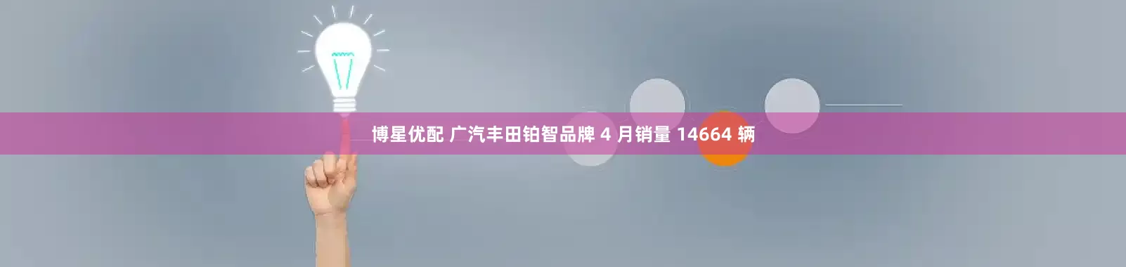 博星优配 广汽丰田铂智品牌 4 月销量 14664 辆